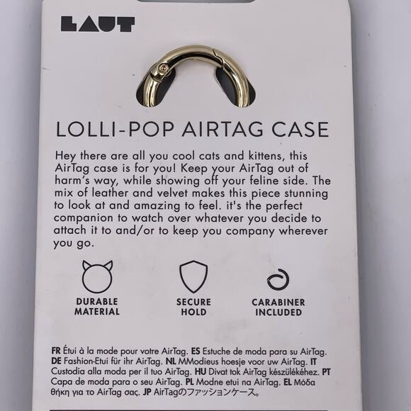 LAUT Black Cat AirTag Case Lolli-Pop Salem Durable Secure with Carabiner NWT - Picture 7 of 9
